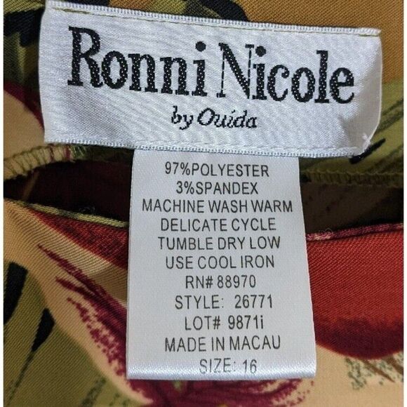 Ronni Nicole Floral 2 Piece Set Vacation Tropical Square Neck Top Skirt Size 16 - Picture 12 of 12